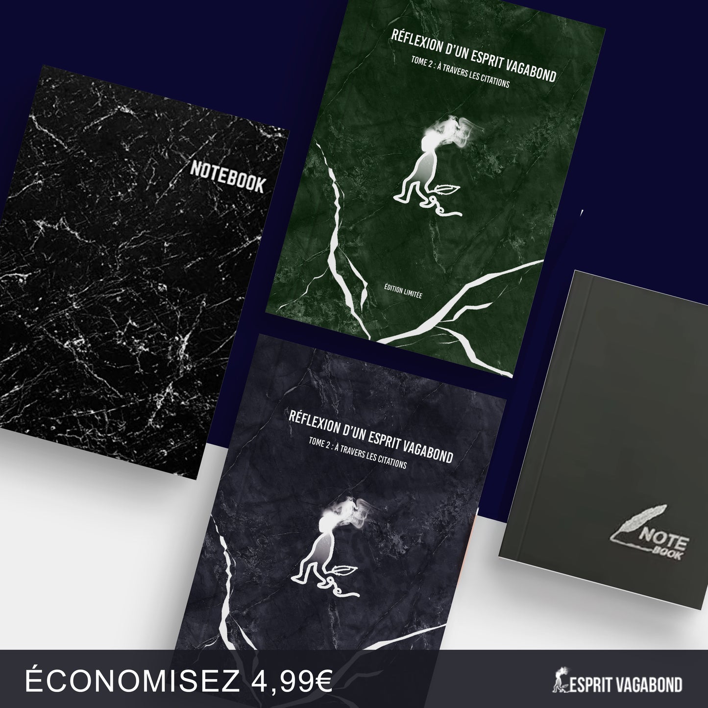 Livre Esprit Vagabond + Note book.